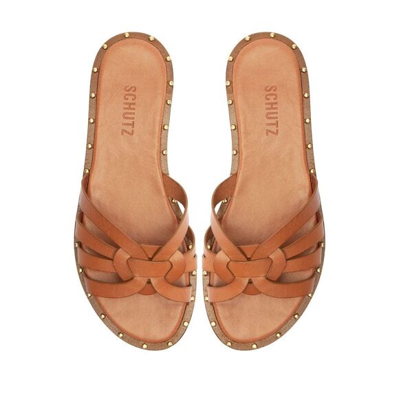 Schultz Phoenix Flat. Brown Leather. Size 9B. - Picture 1 of 11